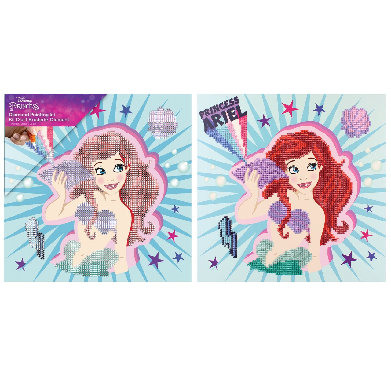 Diamond Dotz Ariel Brave POW-ER Dotz Box The Little Mermaid Diamond Painting Kits for Adults - Diamond Art Kits a Relaxing Creative Craft Kit with Dotz Gems 11x11